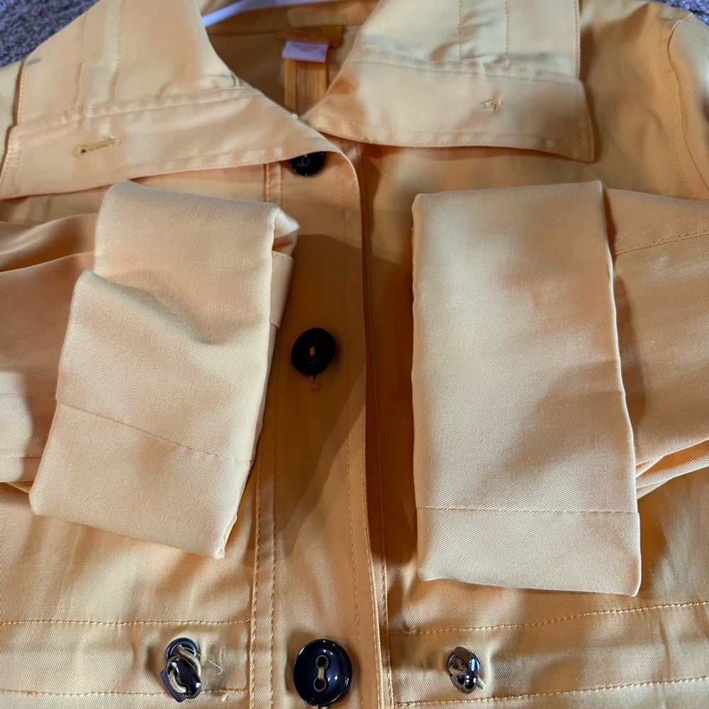 Ruby Rd. Vintage Yellow Raincoat With Button Acce… - image 4